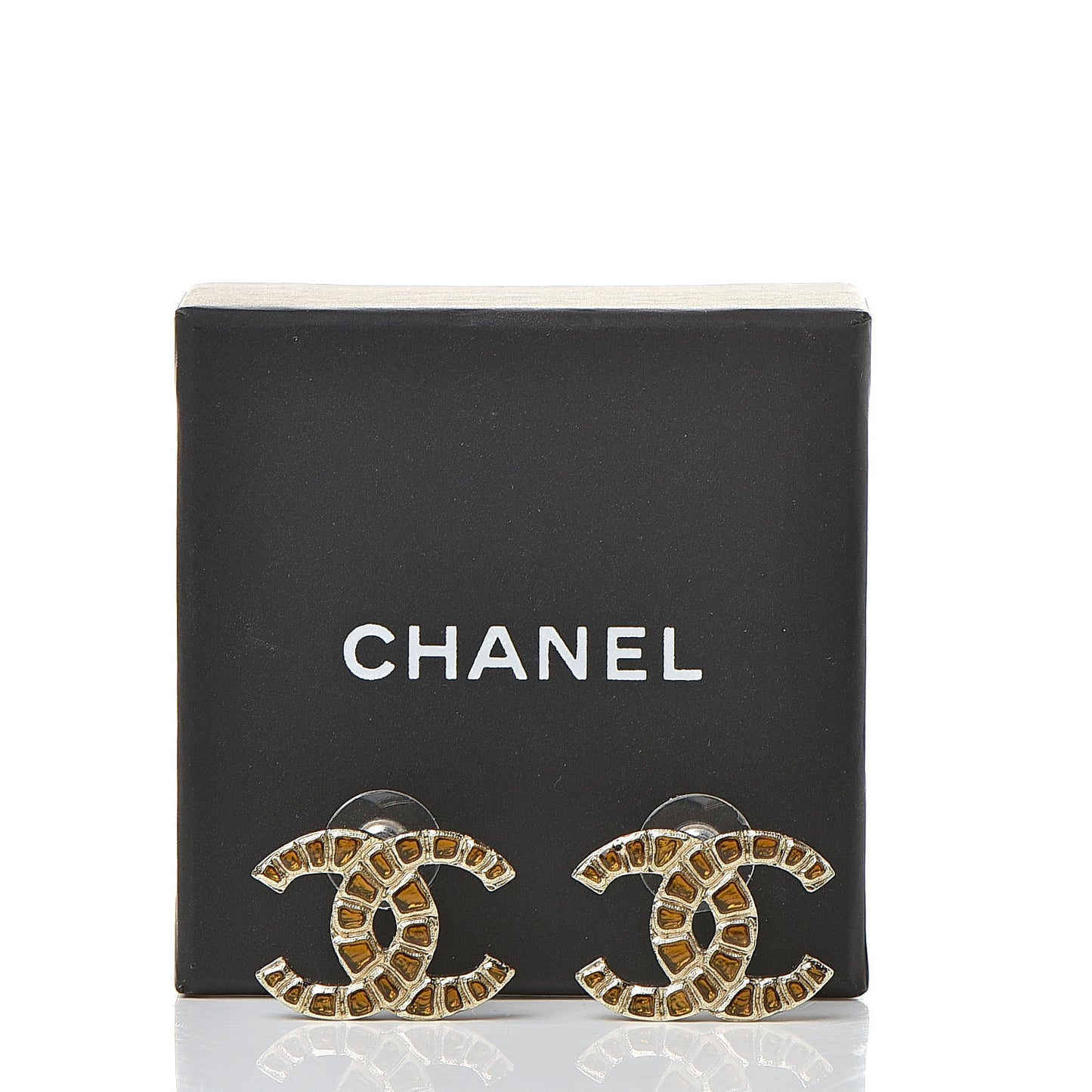 Metal Gripoix Along The Nile Earrings Gold Orange
