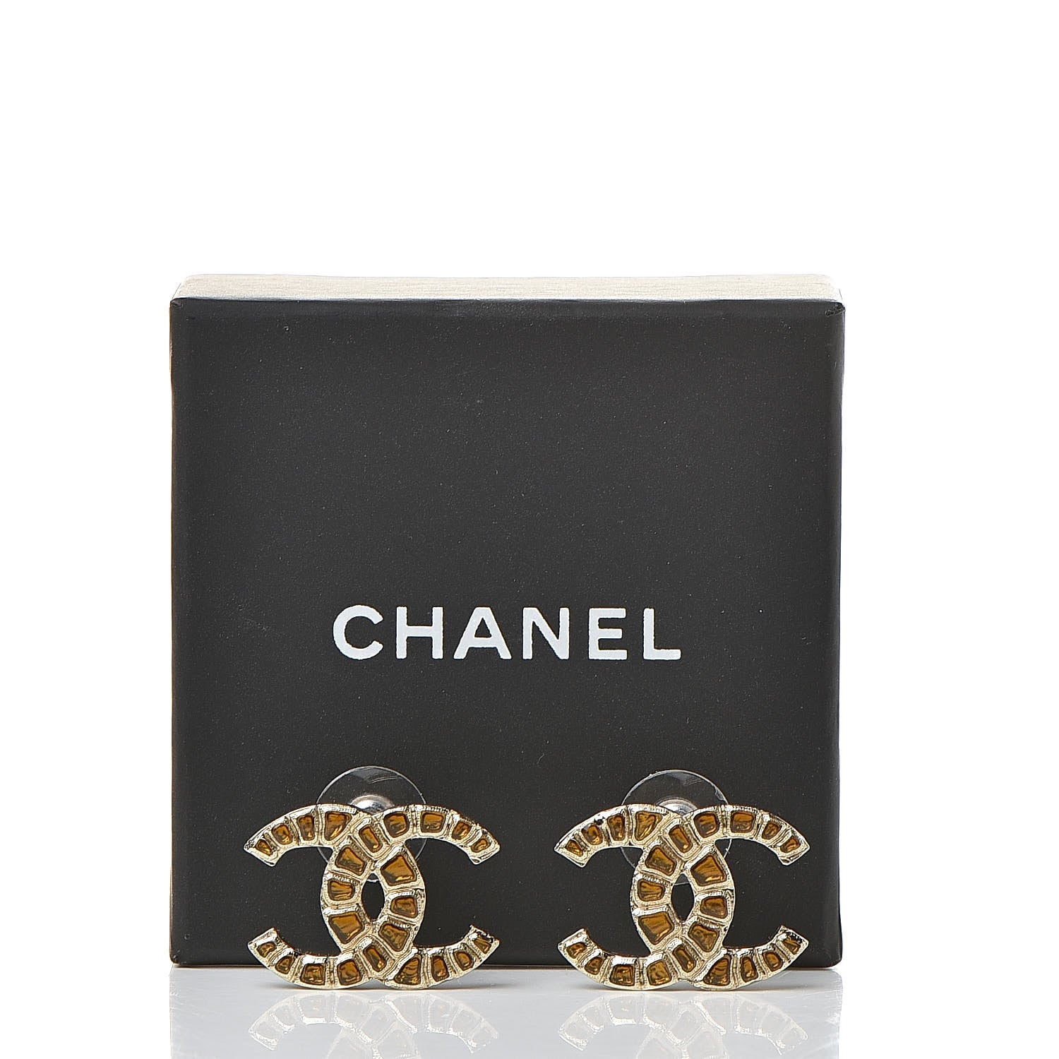 Chanel Metal Gripoix Along The Nile Earrings Gold Orange 5 of 5