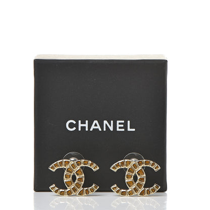 Chanel Metal Gripoix Along The Nile Earrings Gold Orange 5 of 5