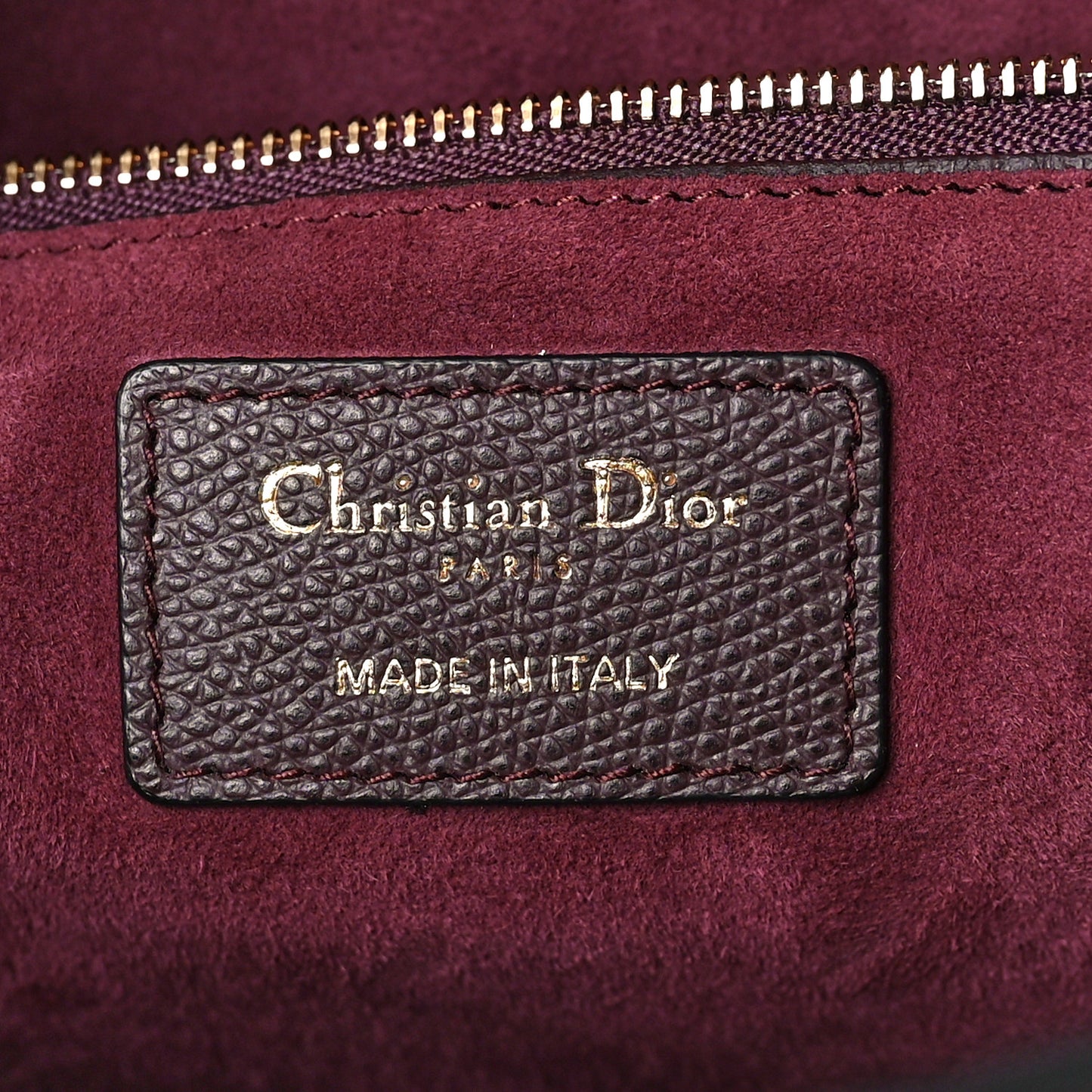 Grained Calfskin Large Lady Dior Burgundy