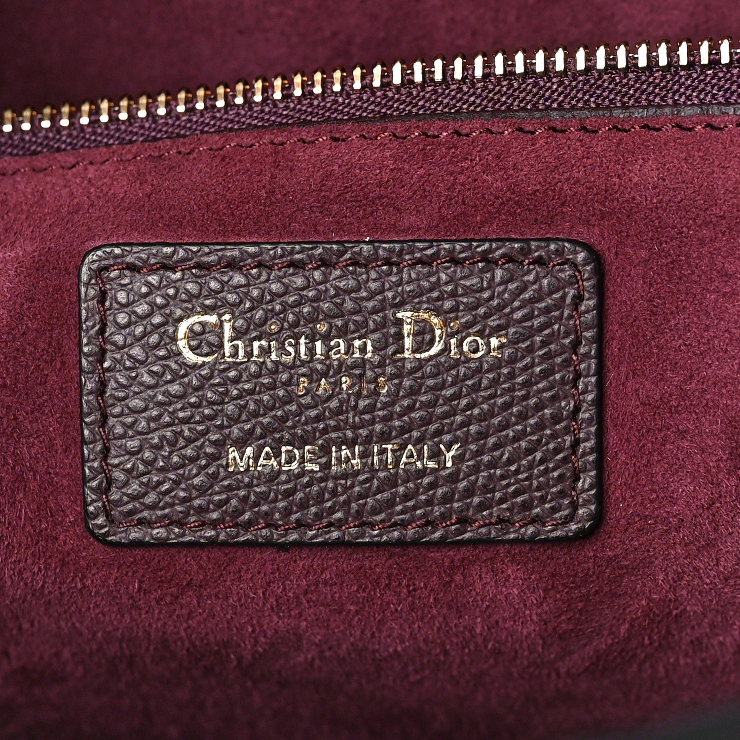 Christian Dior Grained Calfskin Large Lady Dior Burgundy 6 of 9