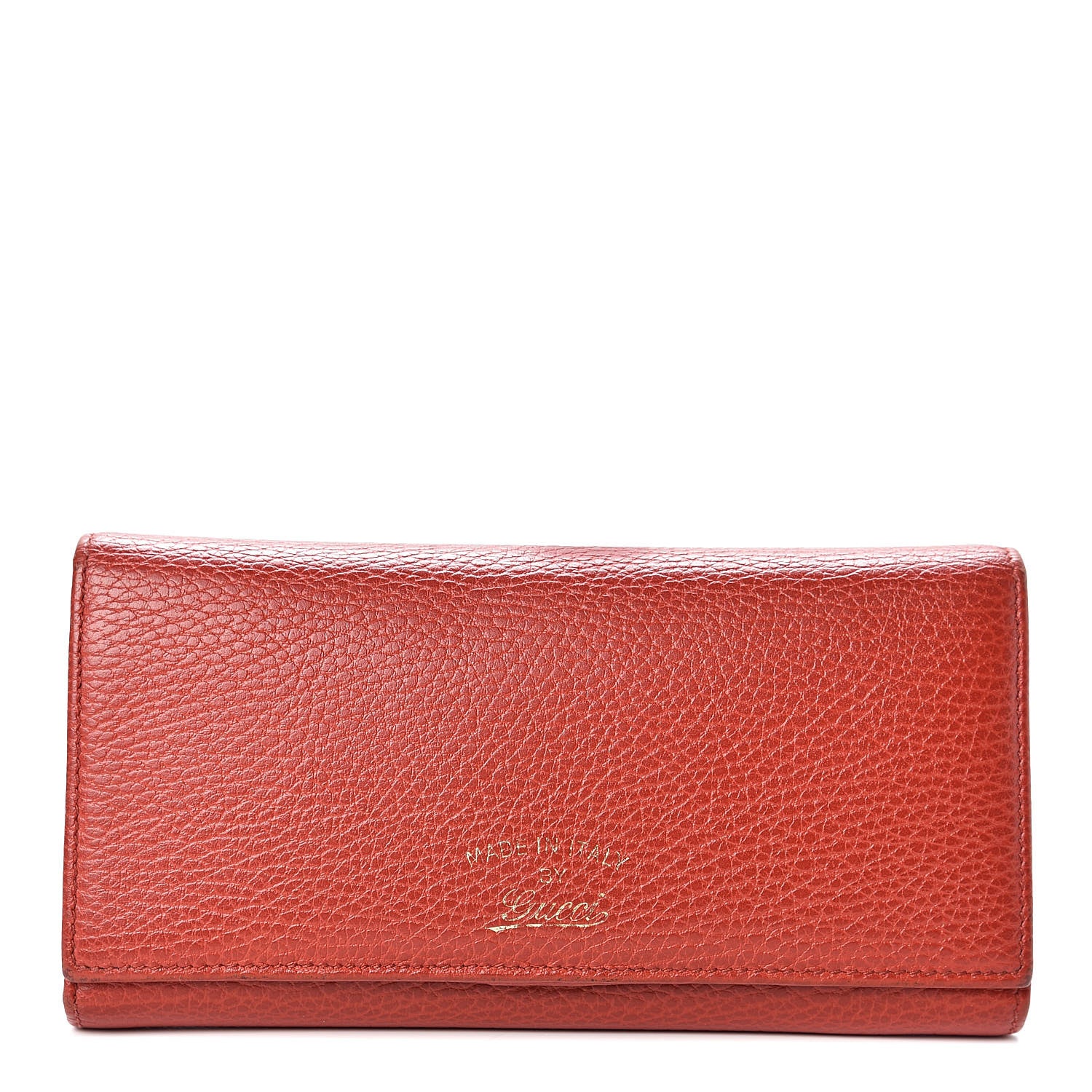Gucci Pebbled Calfskin Continental Wallet Red 1 of 16