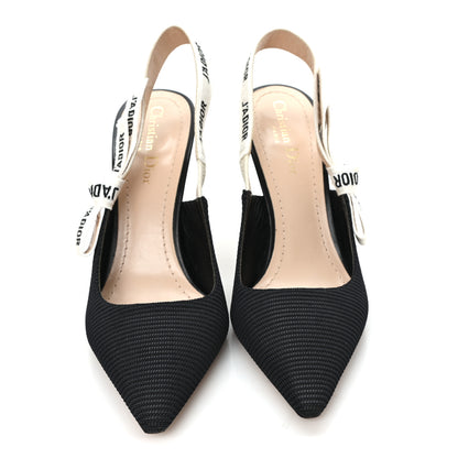 Christian Dior Technical Canvas Ribbon J Adior Slingback 100mm Pumps 38.5 Black 3 of 10