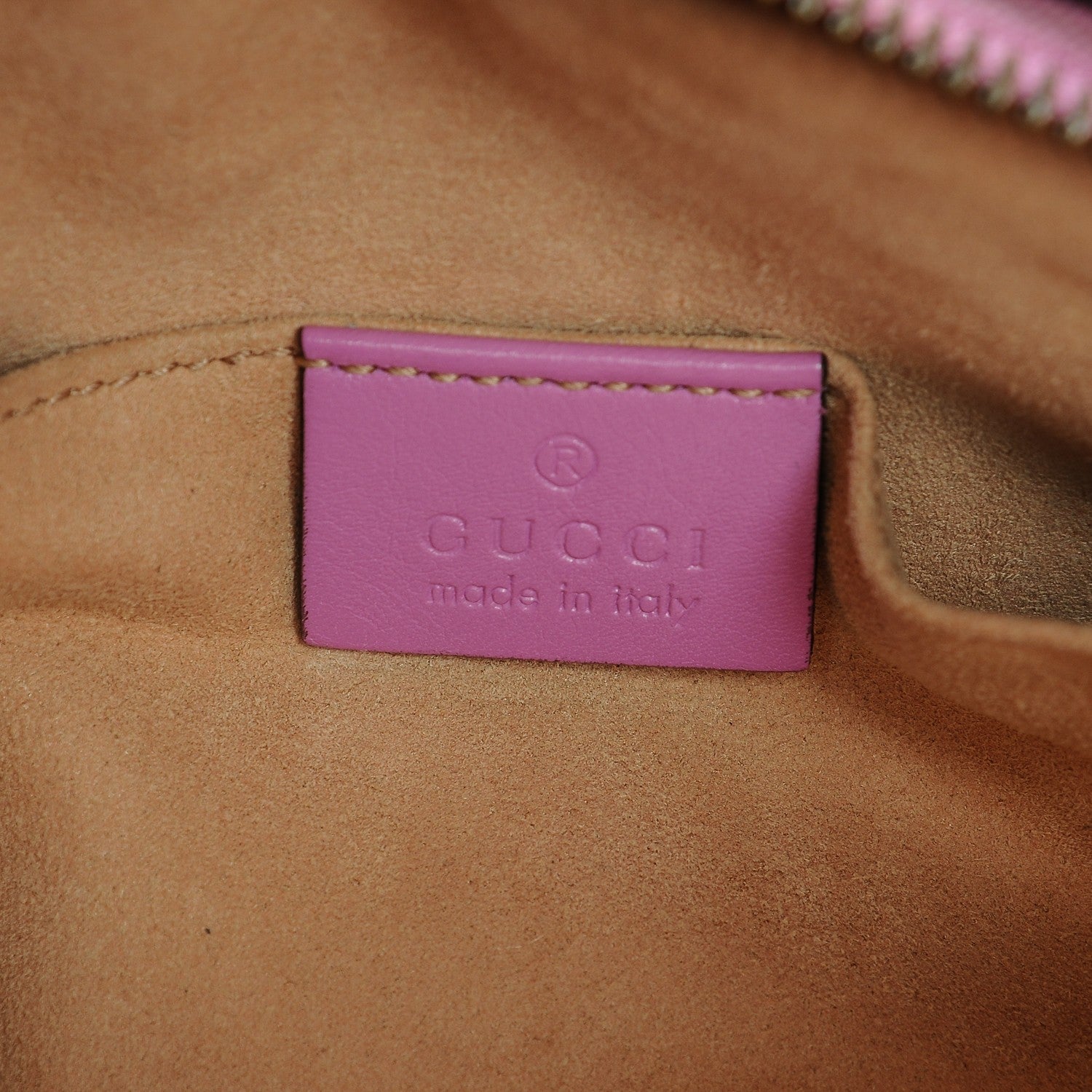 Gucci Calfskin Matelasse Mini GG Marmont Chain Shoulder Bag Candy Mousse 7 of 7