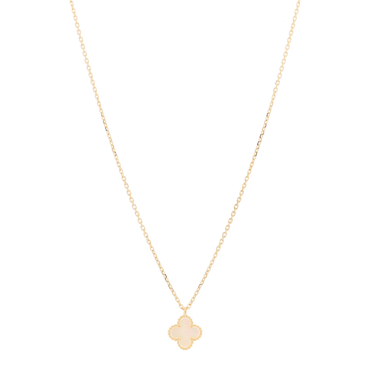 18K Yellow Gold Mother of Pearl Sweet Alhambra Pendant Necklace