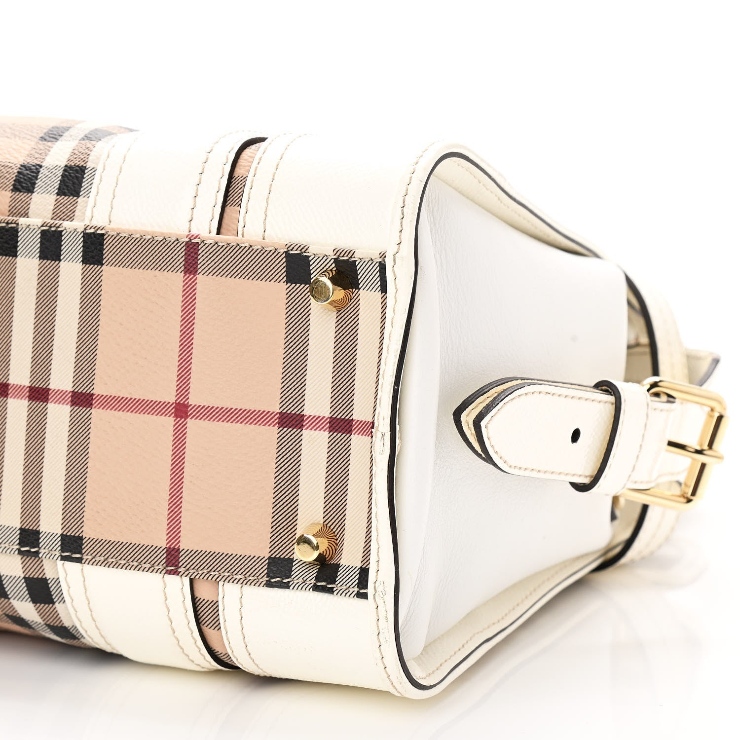 Burberry Haymarket Check Medium Minford Portrait Tote White 9 of 11