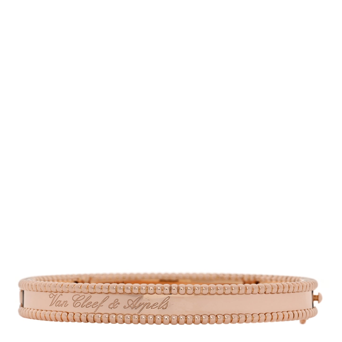 18K Rose Gold Perlee Signature Bangle Bracelet M
