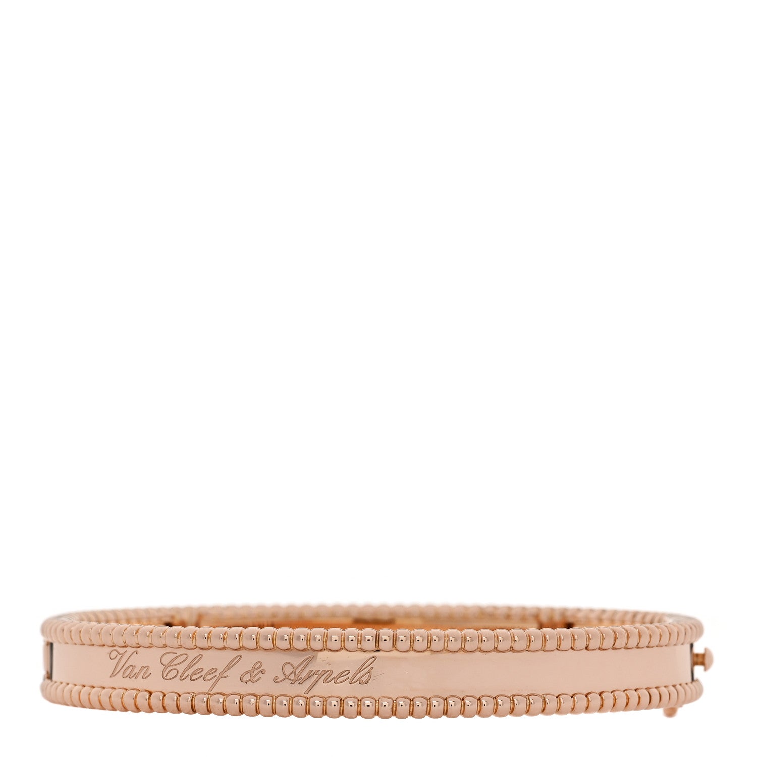 Van Cleef & Arpels 18K Rose Gold Perlee Signature Bangle Bracelet M 2 of 3