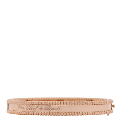 Van Cleef & Arpels 18K Rose Gold Perlee Signature Bangle Bracelet M 2 of 3