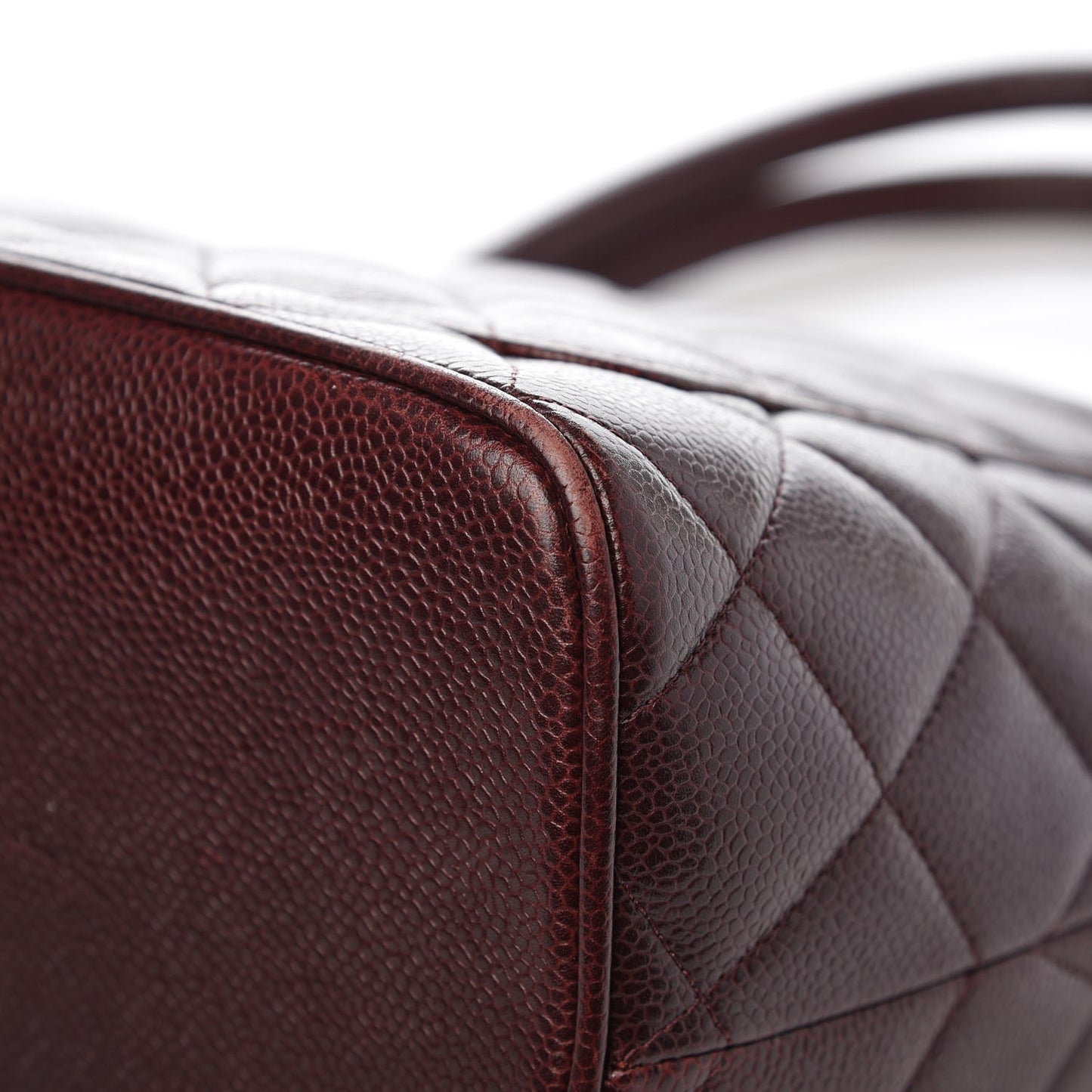 Caviar Quilted Medallion Tote Bordeaux