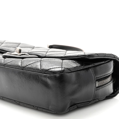 Chanel Glazed Calfskin Quilted Medium Duo Color Flap Black 10 of 10
