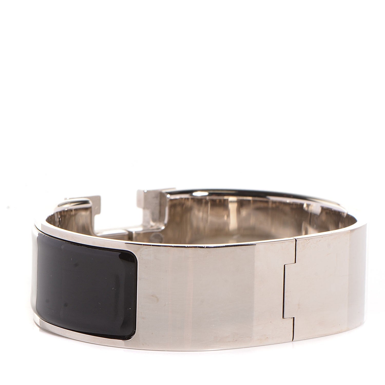 Hermes Enamel Wide Clic Clac H Bracelet GM Black 3 of 6