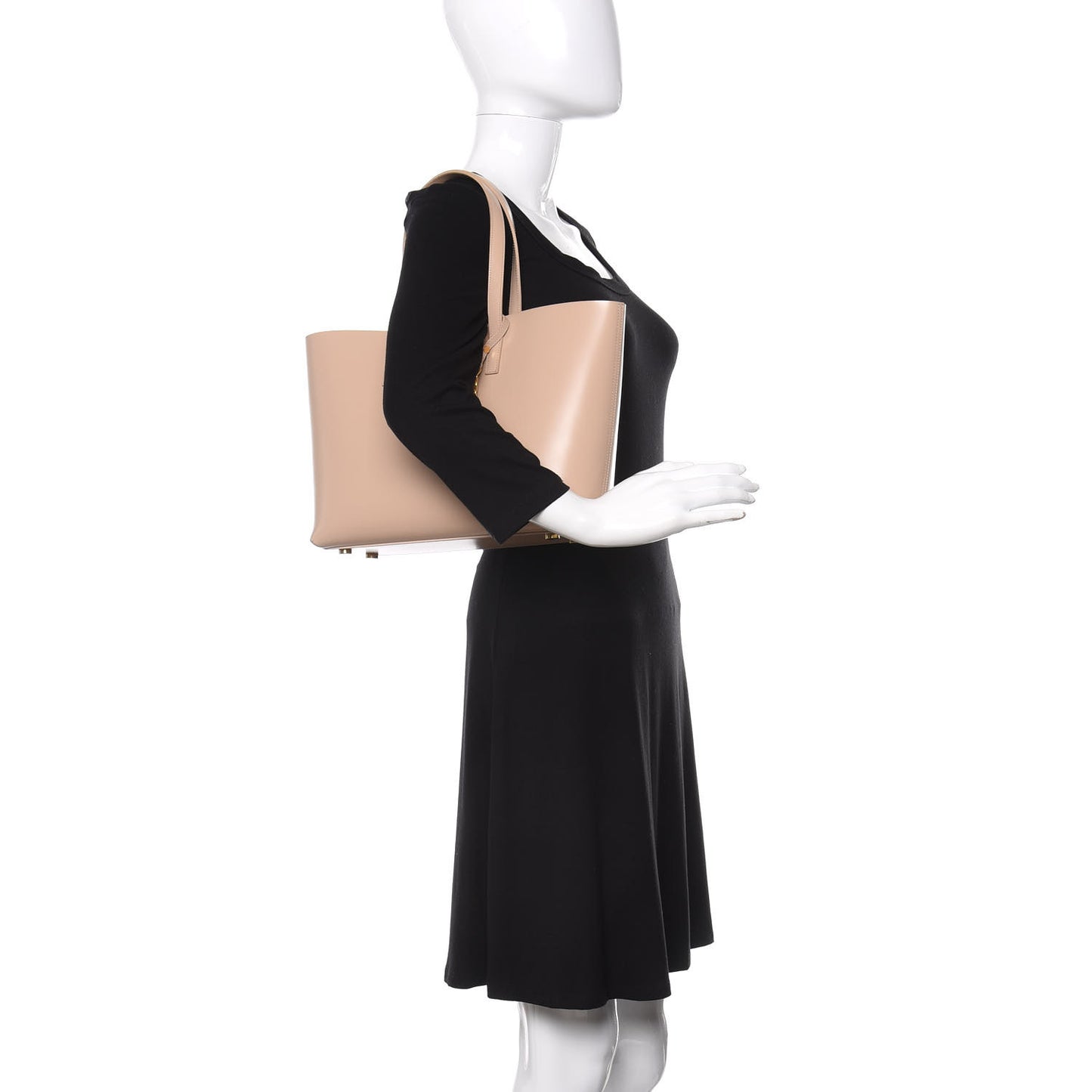Calfskin Classic Monogram Double Face Tote Nude Powder
