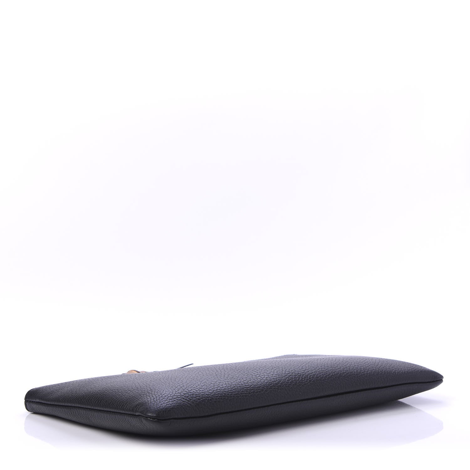 Gucci Pebbled Calfskin Large Bamboo Clutch Black 4 of 11