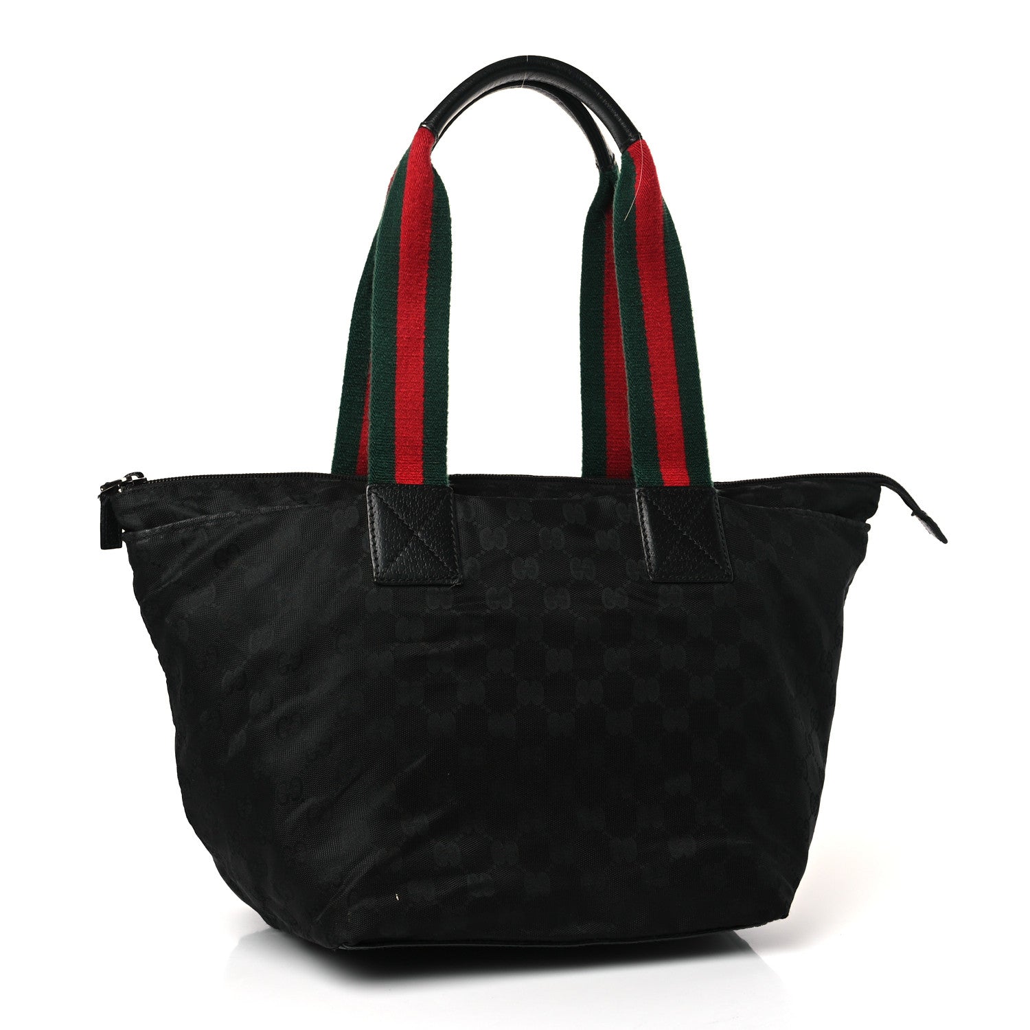 Gucci GG Monogram Medium Web Handle Bucket Tote Black 3 of 9