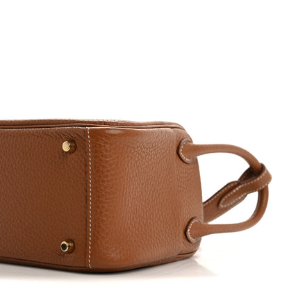 Hermes Taurillon Clemence Mini Lindy 20 Gold 10 of 12