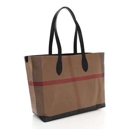 Burberry Coated Canvas Mega Check Medium Doodle Tote Black 3 of 11