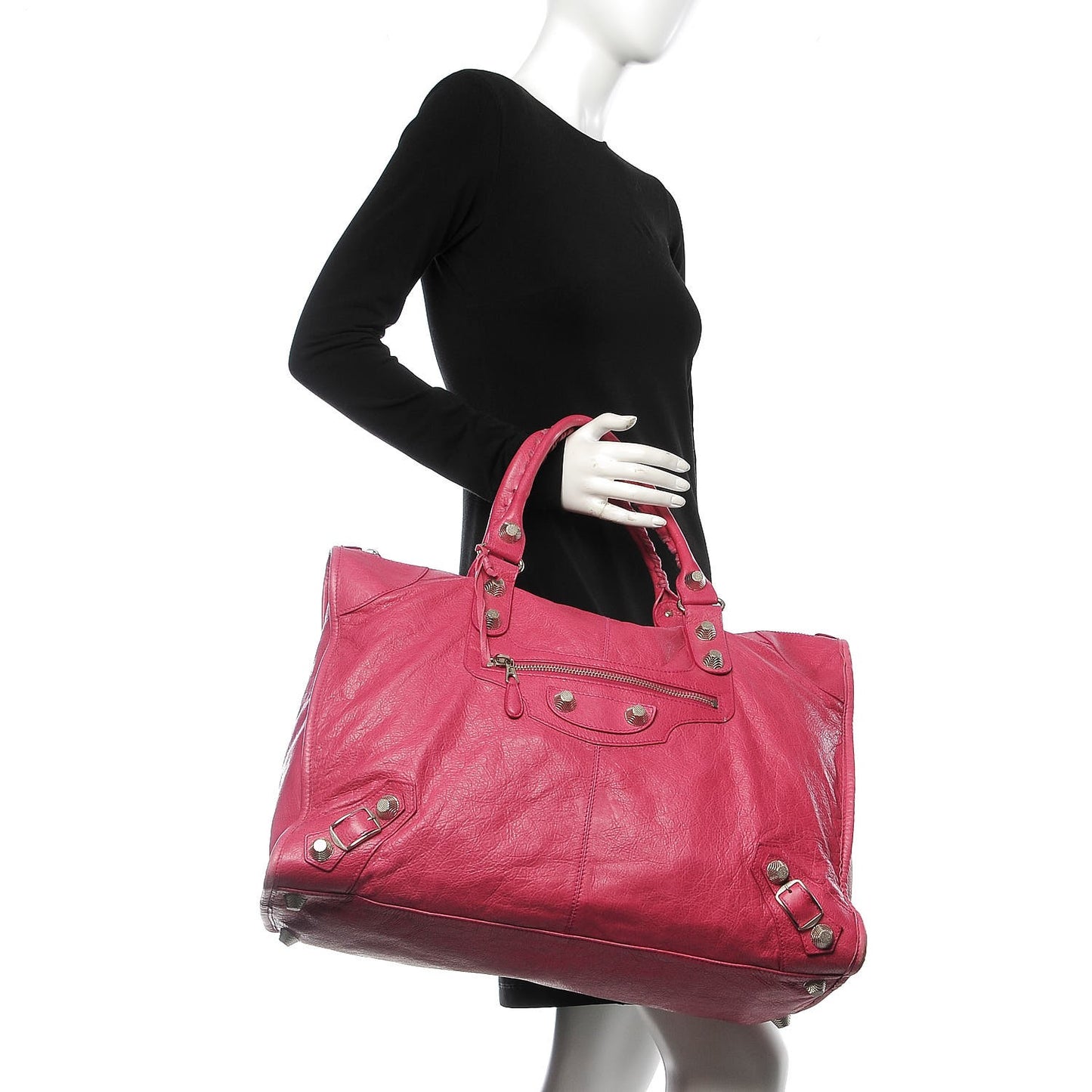 Agneau Giant 21 Silver Hardware Weekender Cyclamen Fucsia