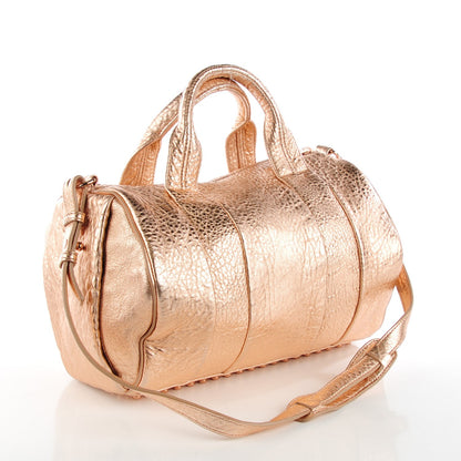 Alexander Wang Metallic Pebbled Lambskin Rocco Rose Gold Hardware 3 of 8