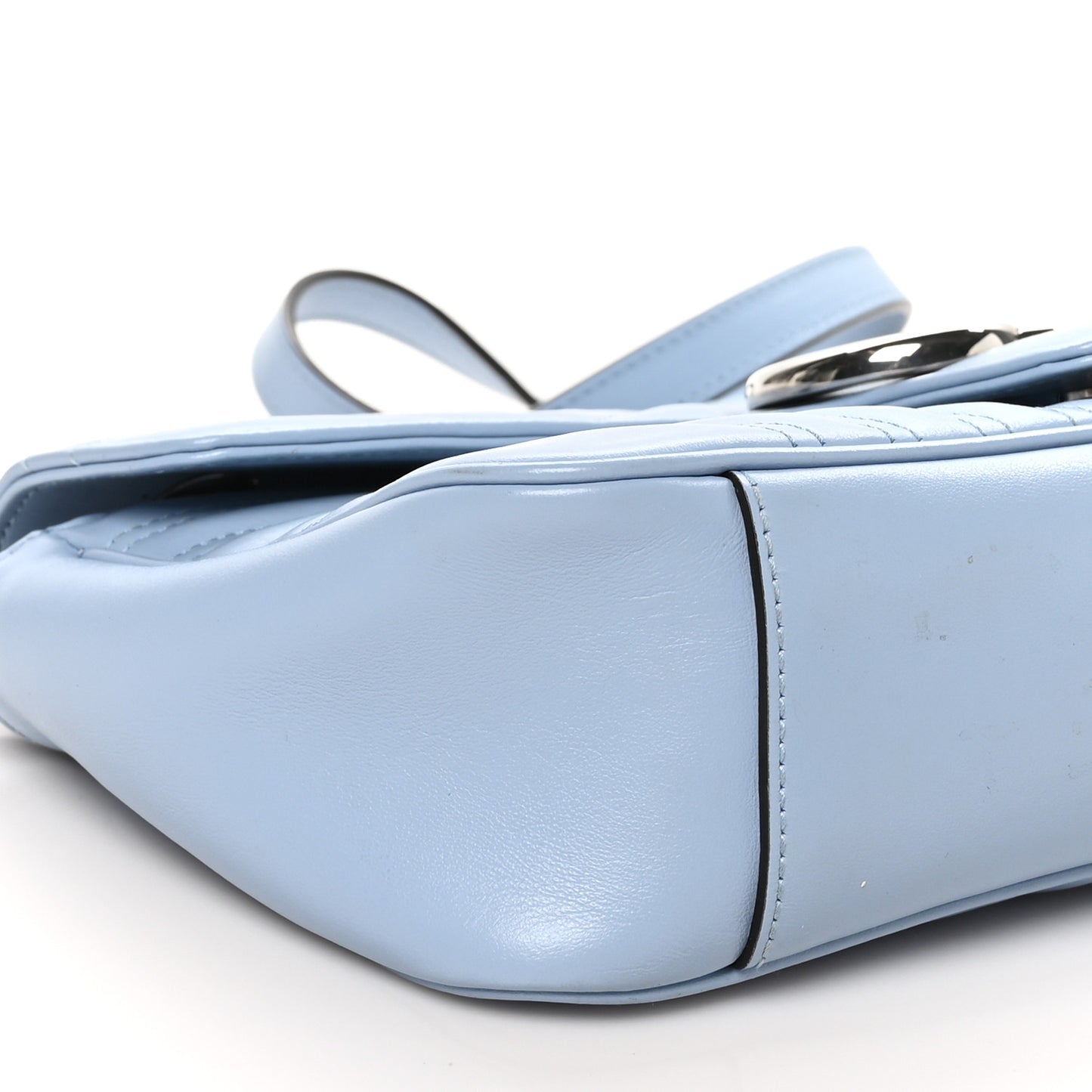 Calfskin Matelasse Small GG Marmont Shoulder Bag Porcelain Light Blue