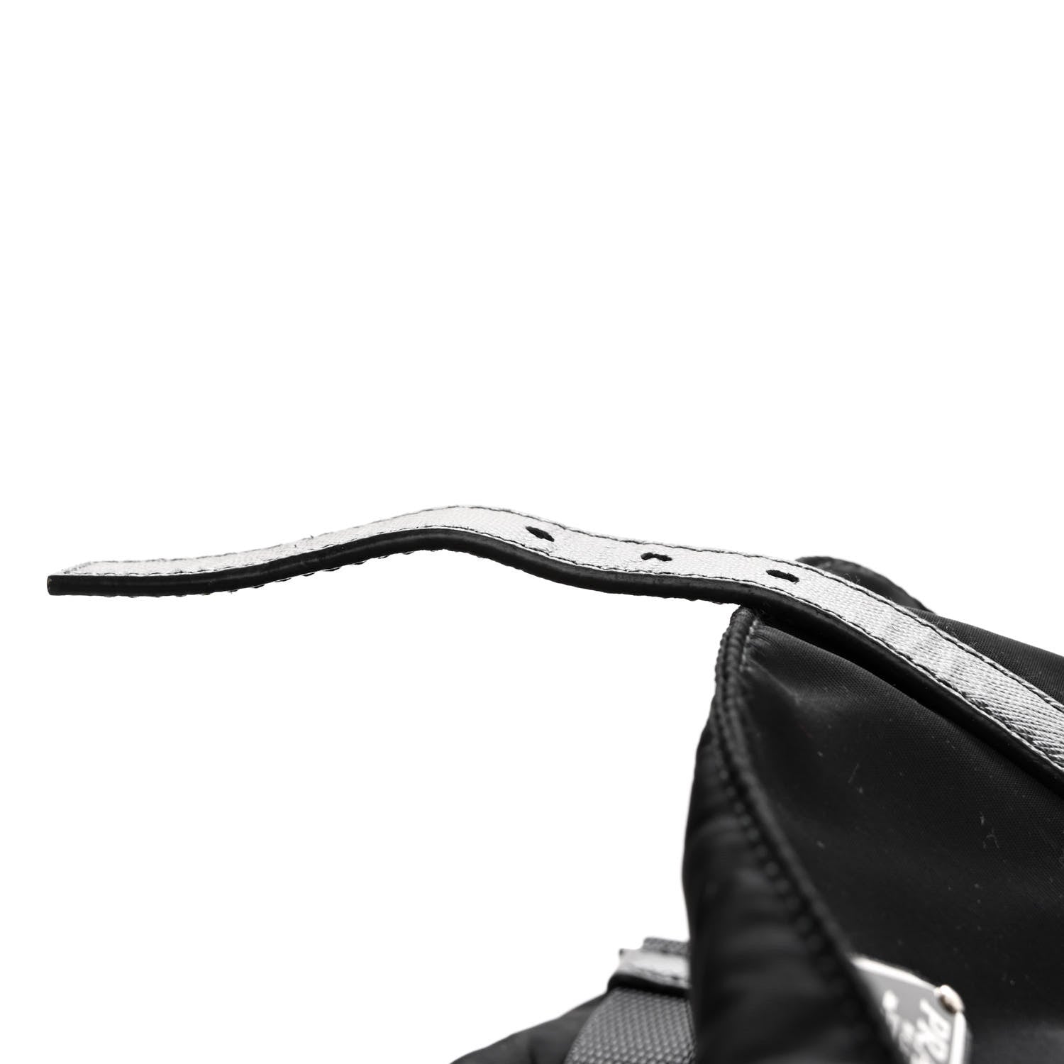 Prada Re-Nylon Vela Saffiano Pocket Double Buckle Messenger Shoulder Bag Black 13 of 13