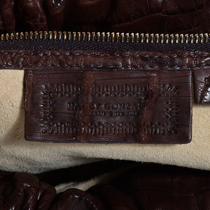 Nancy Gonzalez Crocodile Hobo Brown 6 of 8