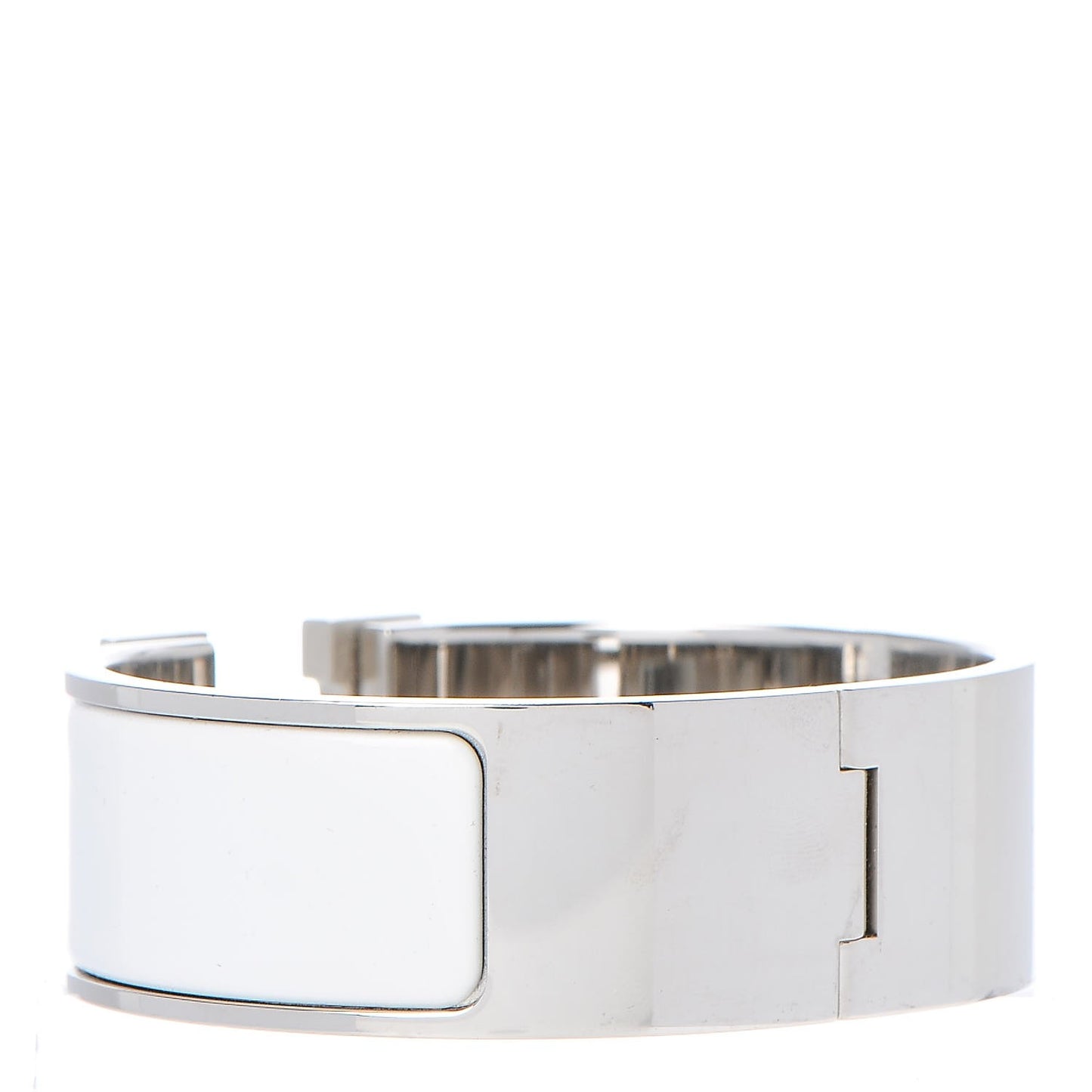 Enamel Wide Clic Clac H Bracelet PM White