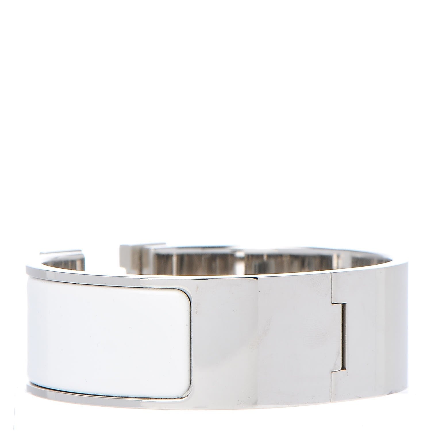 Hermes Enamel Wide Clic Clac H Bracelet PM White 3 of 5