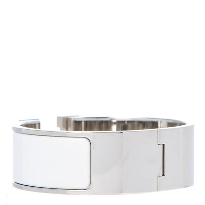 Hermes Enamel Wide Clic Clac H Bracelet PM White 3 of 5