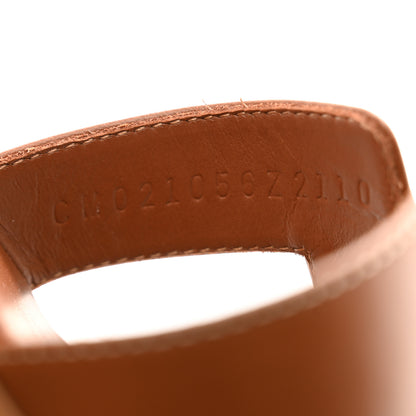 Hermes Box Calfskin Oran Sandals 38 Gold 8 of 9