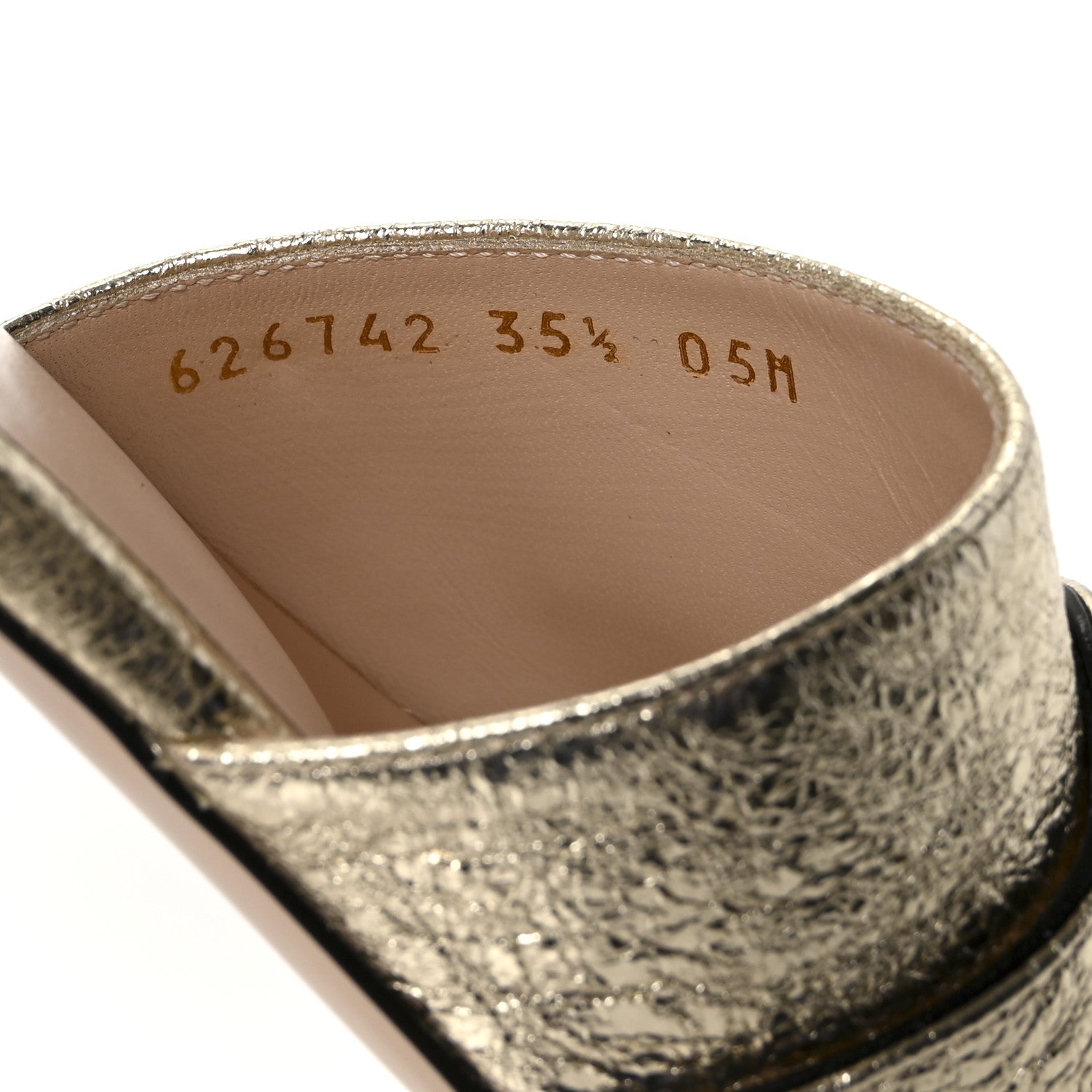 Gucci Galassia GG Marmont Flat Slide Sandals 35.5 Platino 9 of 10