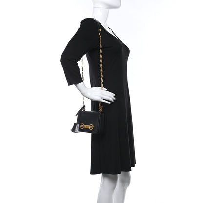 Versace Calfskin Medallion Tribute Shoulder Bag Black 2 of 11