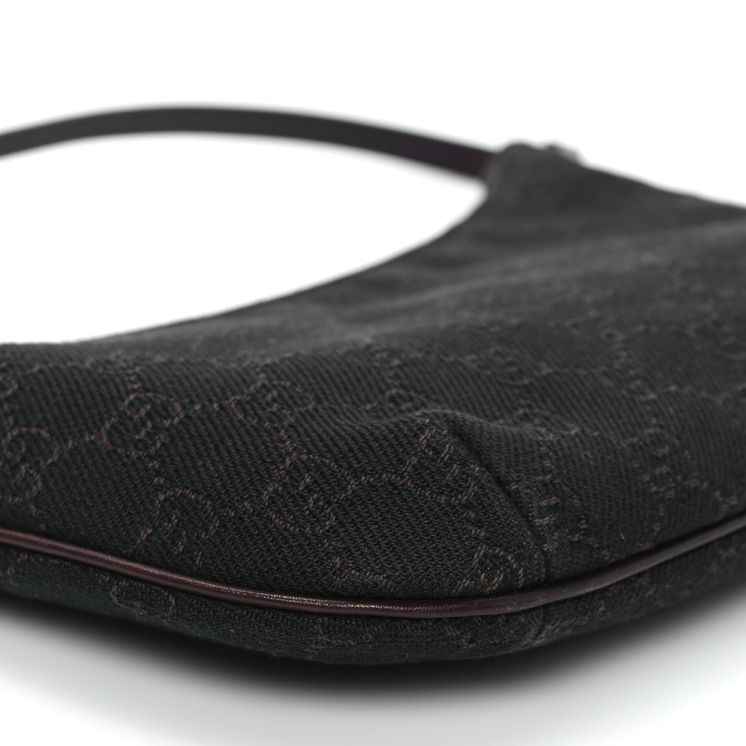 Gucci Denim Monogram Pochette Dark Brown 9 of 13