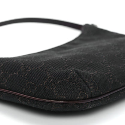 Gucci Denim Monogram Pochette Dark Brown 9 of 13