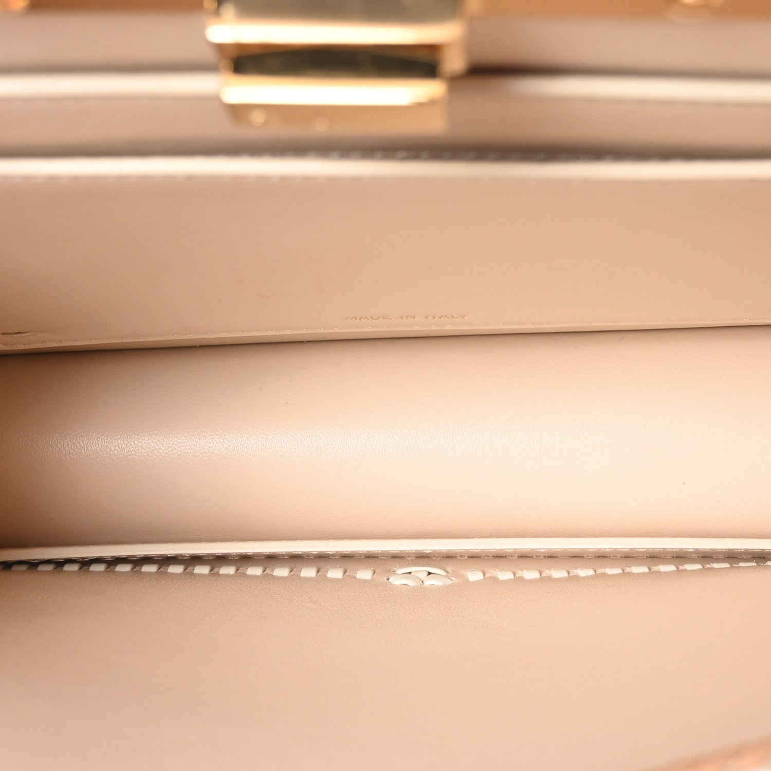 Fendi Vitello Grace Shiny Nappa Helix Woven Small Peekaboo I SEE U Satchel Camelia White Rice 5 of 9