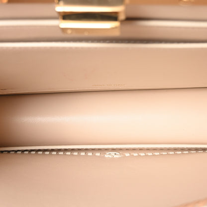 Fendi Vitello Grace Shiny Nappa Helix Woven Small Peekaboo I SEE U Satchel Camelia White Rice 5 of 9