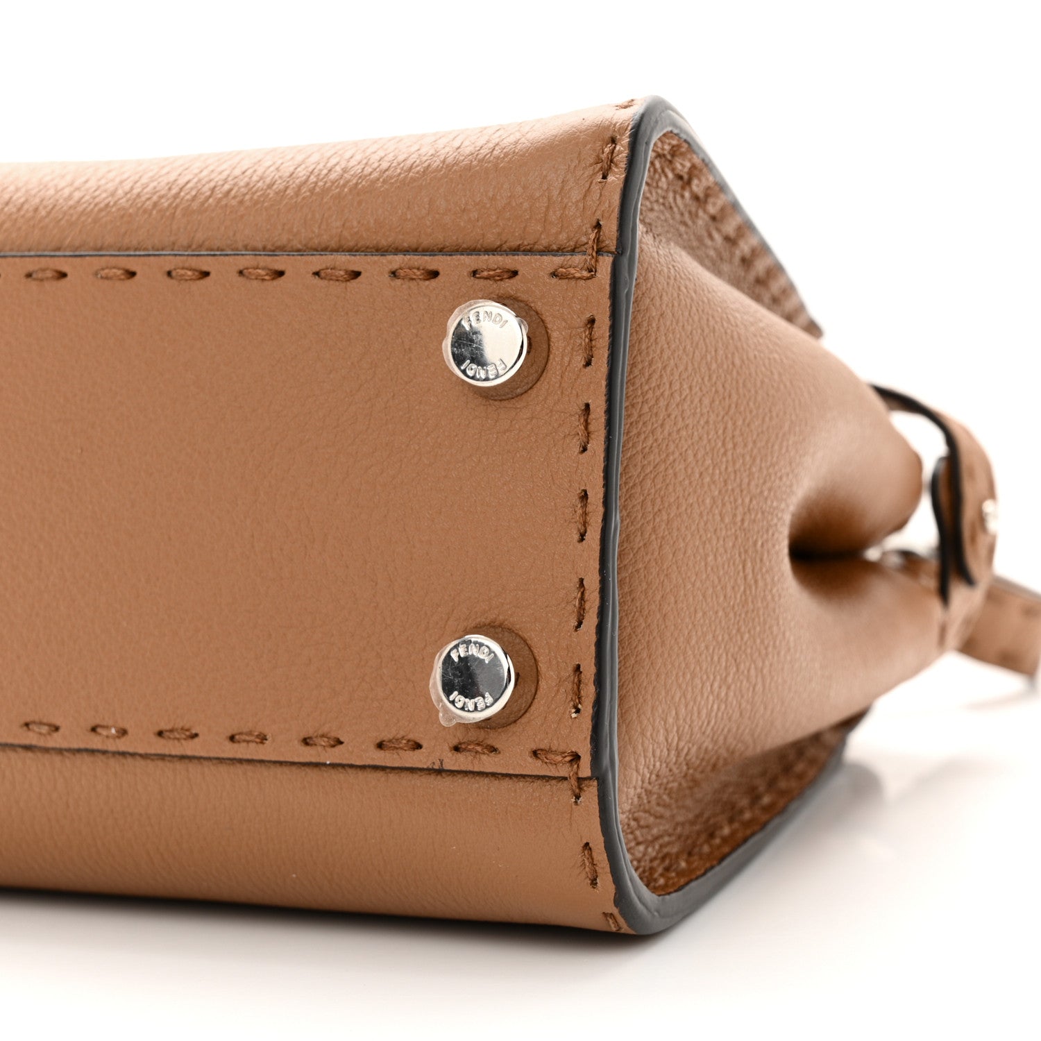 Fendi Cuoio Romano Selleria Bi-Color Mini Peekaboo Iconic Satchel Mou Milk 10 of 11