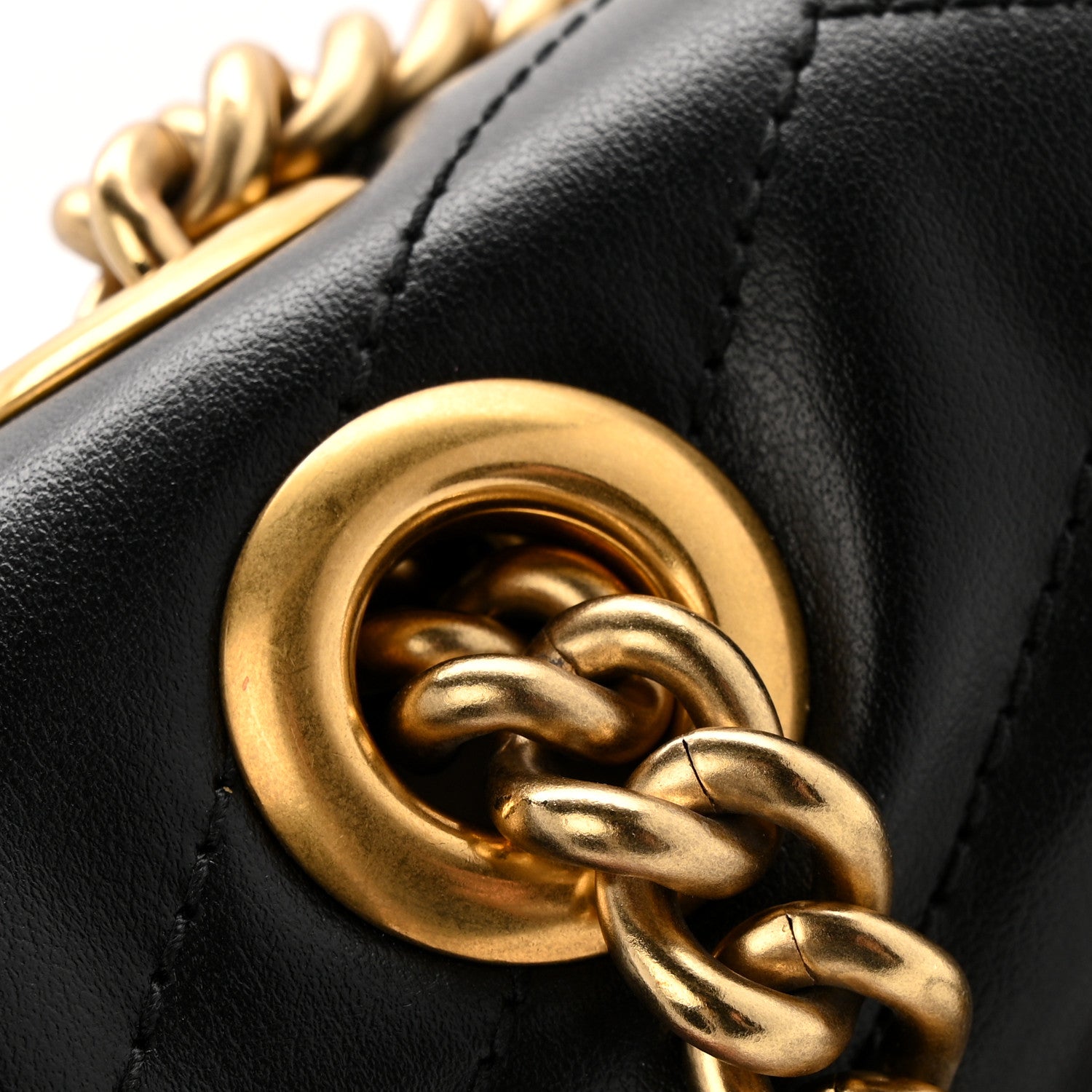 Gucci Calfskin Matelasse Small GG Marmont Shoulder Bag Black 11 of 13