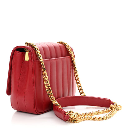 Saint Laurent Lambskin Matelasse Monogram Small Vicky Chain Bag Red 3 of 12