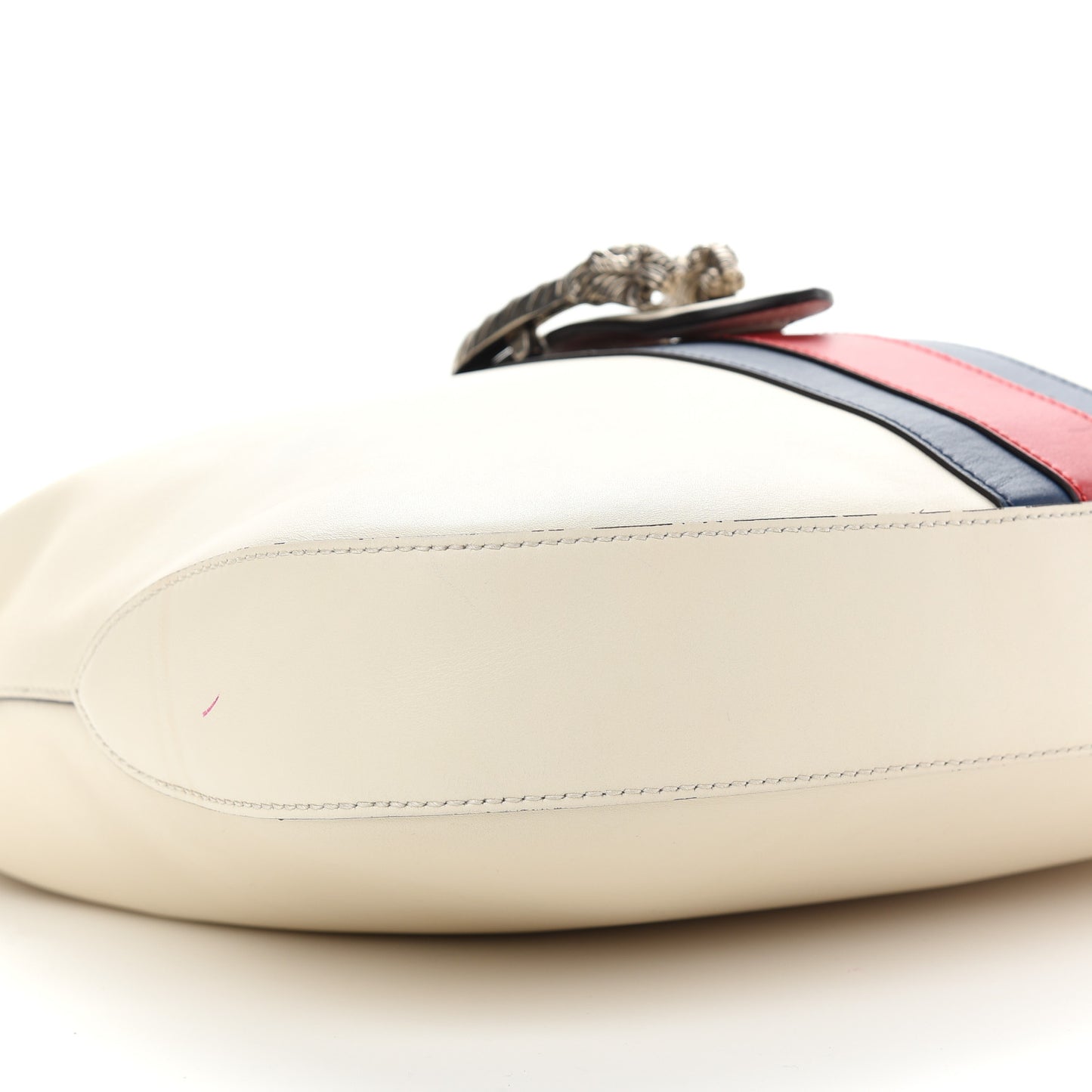 Calfskin Web Stripe Medium Dionysus Hobo White