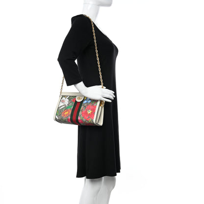 Gucci GG Supreme Monogram Flora Web Small Ophidia Chain Shoulder Bag White 2 of 10