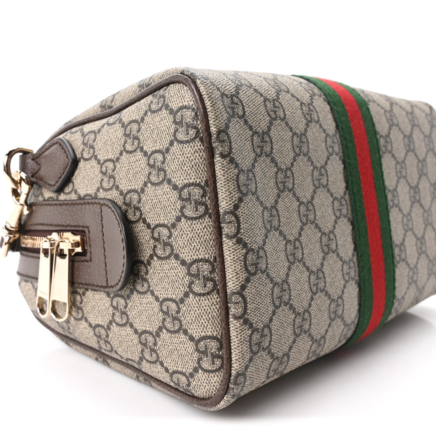 GG Supreme Monogram Web Medium Ophidia Top Handle Bag Beige Ebony New Acero
