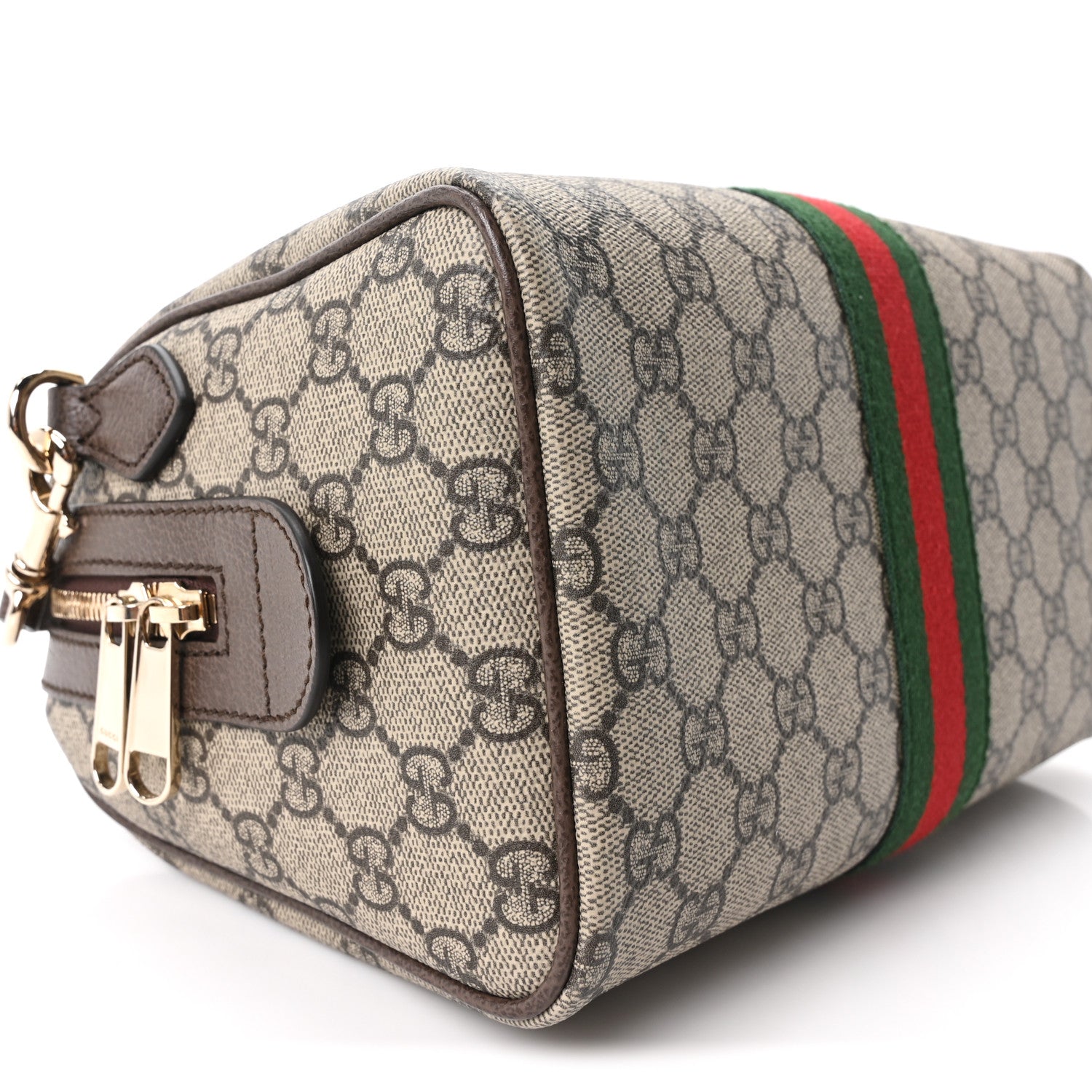 Gucci GG Supreme Monogram Web Medium Ophidia Top Handle Bag Beige Ebony New Acero 9 of 11