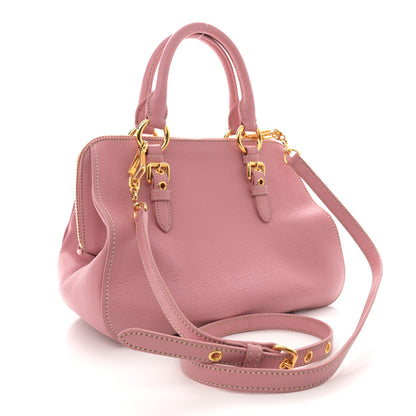 Miu Miu Goatskin Madras Bowling Bag Rosa 3 of 10