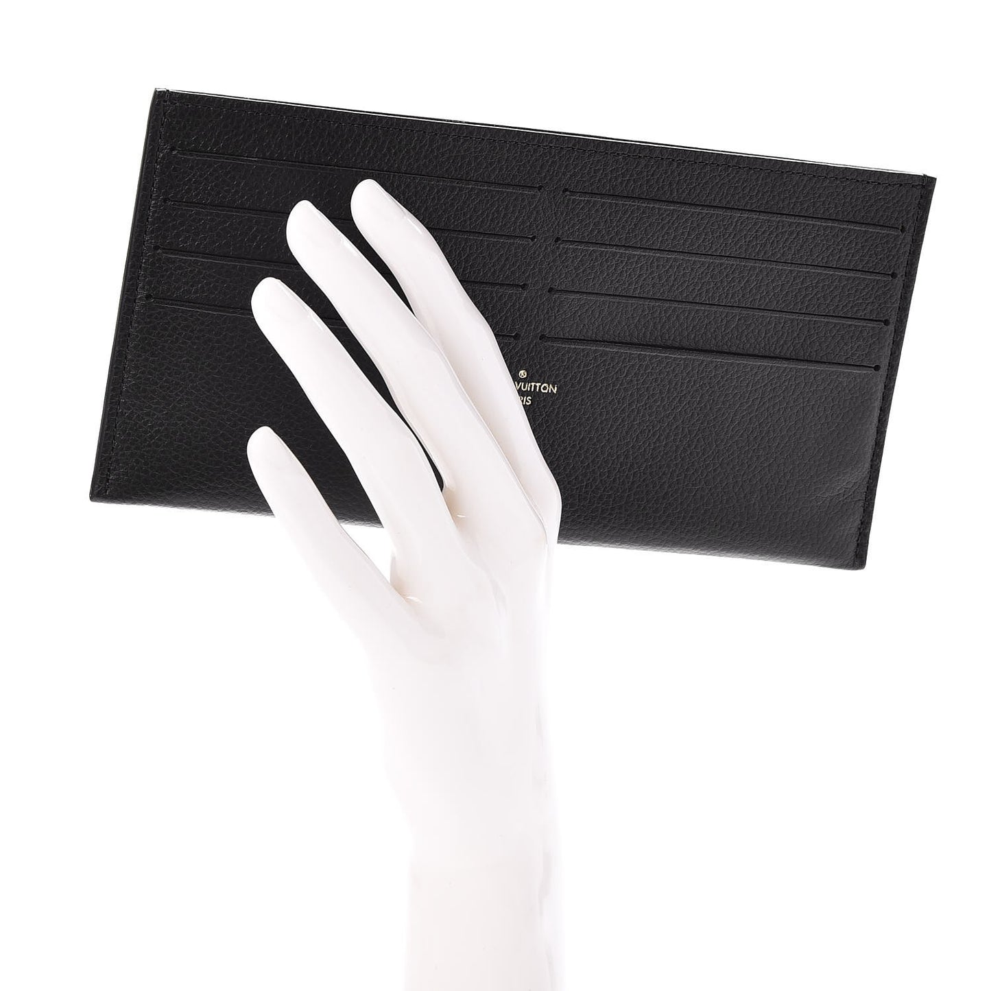 Calfskin Felicie Chain Wallet Card Holder Insert Black