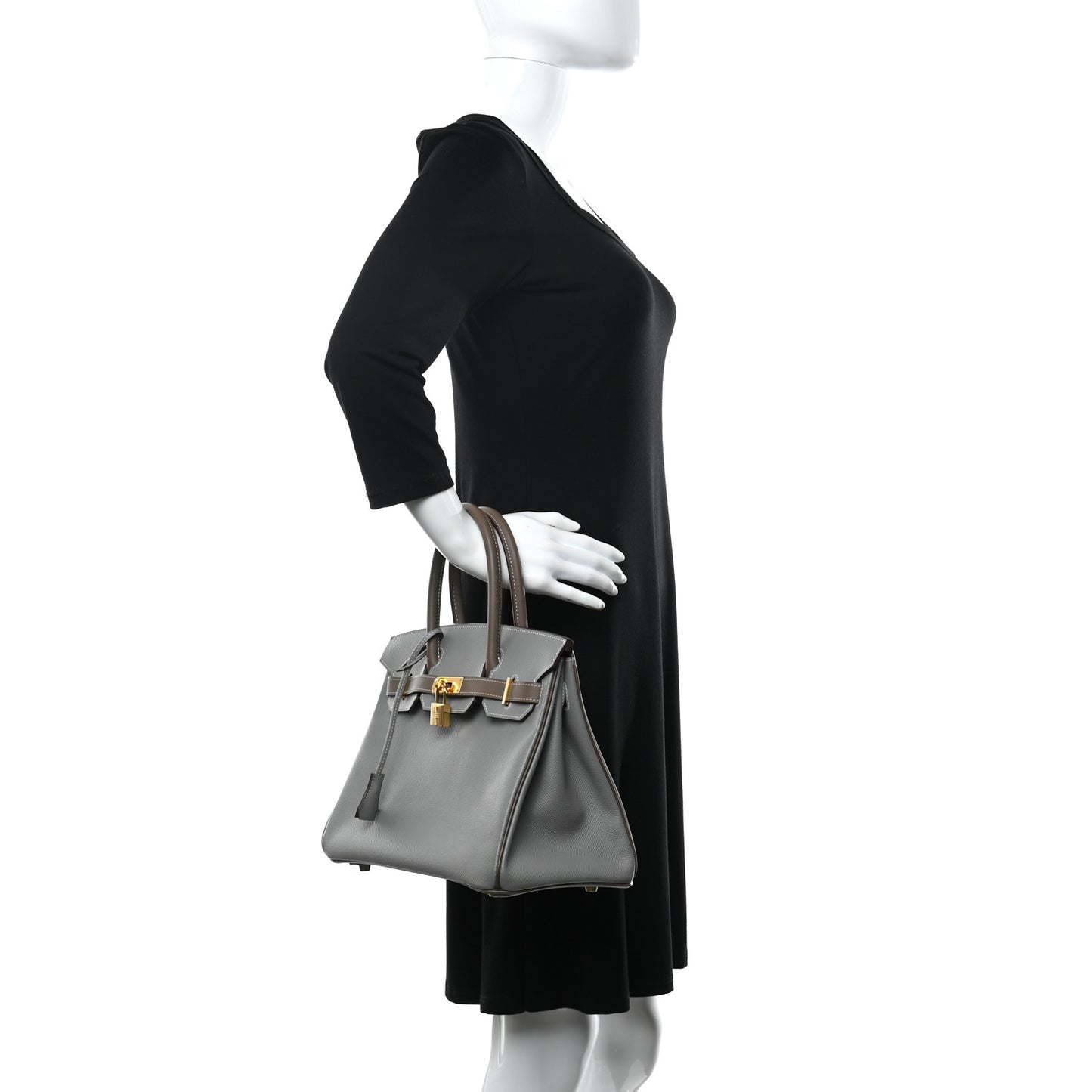 Epsom Horseshoe Birkin 30 Gris Mouette Etoupe