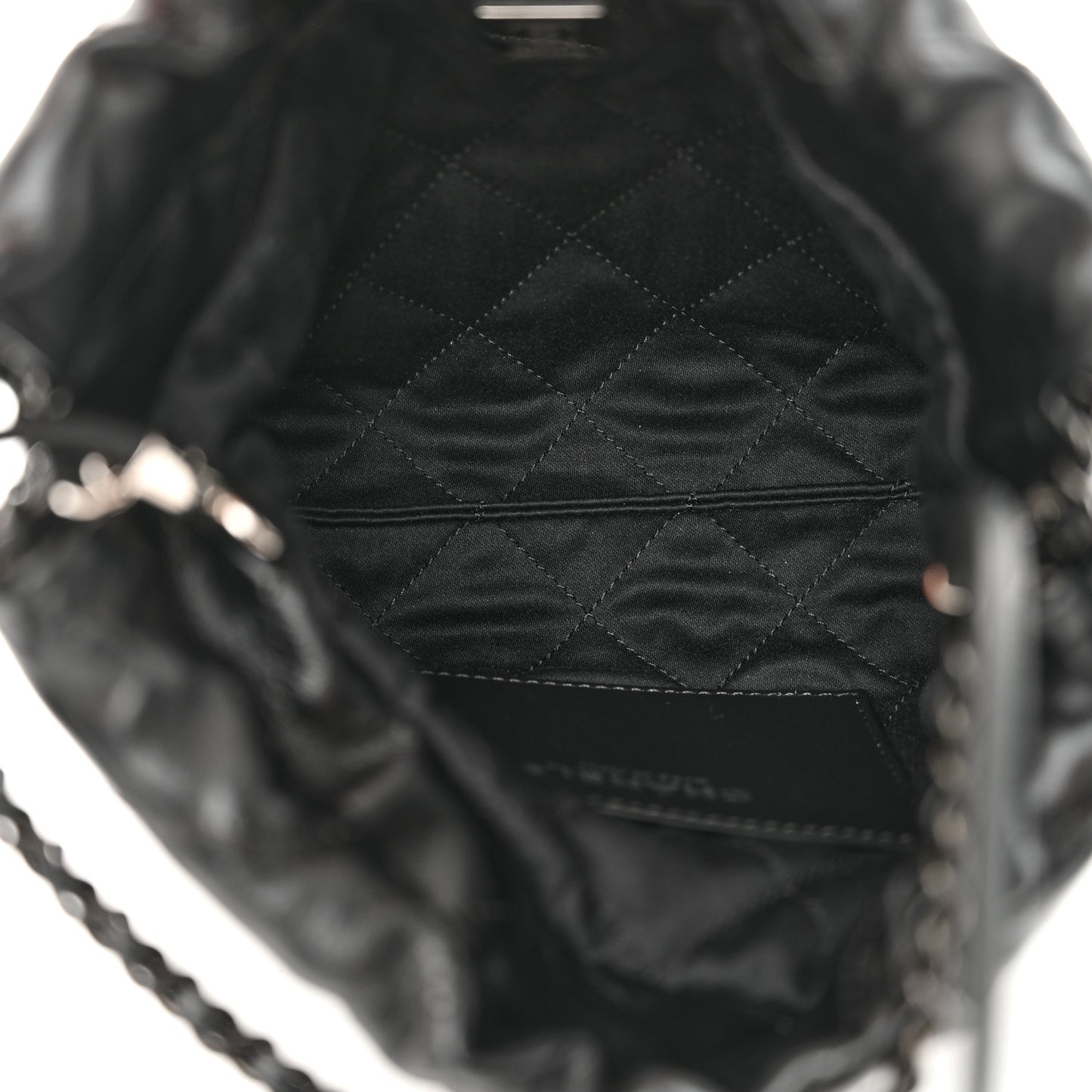 Shiny Calfskin Quilted Mini Chanel 22 So Black