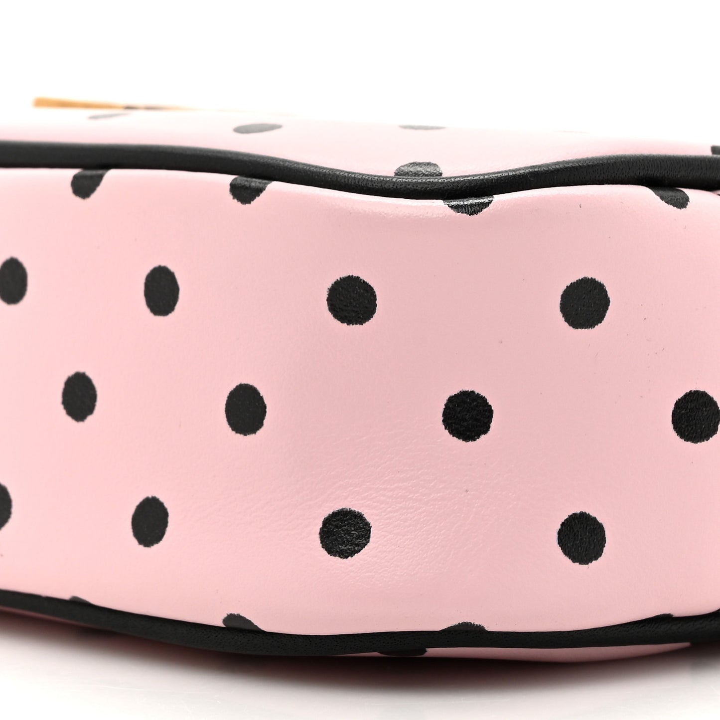 Calfskin Printed Polka Dot Mini Lou Camera Bag Pink Black