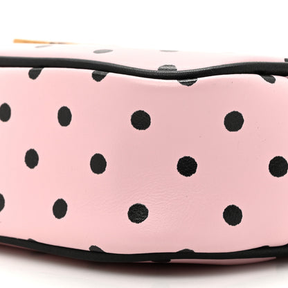 Saint Laurent Calfskin Printed Polka Dot Mini Lou Camera Bag Pink Black 9 of 13