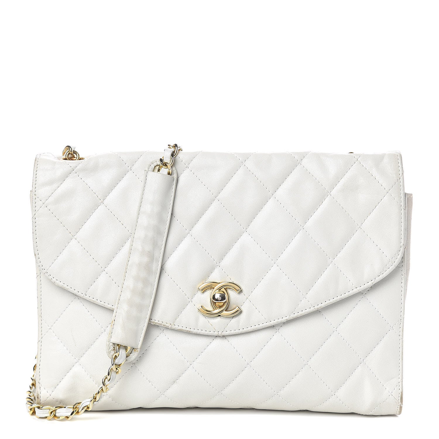 Chanel Lambskin Quilted Medium Single Flap White 1 of 17